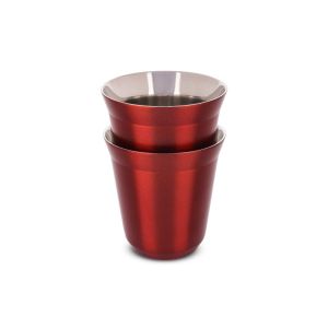 Espresso Stainless Steel Cup 2 PCS 170 ml Red