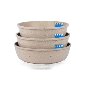 Thermo AD Granite Round Trays 3 PCS 26-28-30 (M) Beige