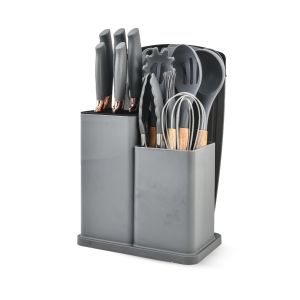 Silicone Kitchen Utensils Set of 19 PCS Gray