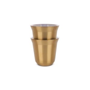 Espresso Stainless Steel Cup 2 PCS 80 ml Gold
