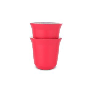 Espresso Stainless Steel Cup 2 PCS 80 ml Red